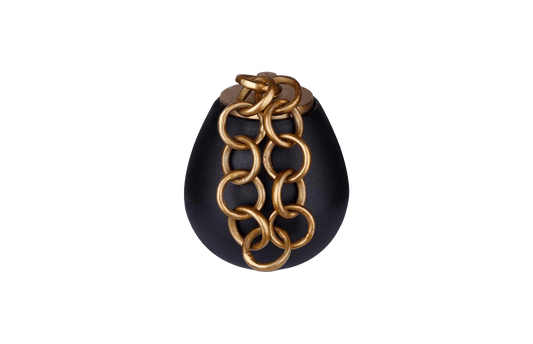 Gold Siyah Zincirli Dekoratif Küçük Küp