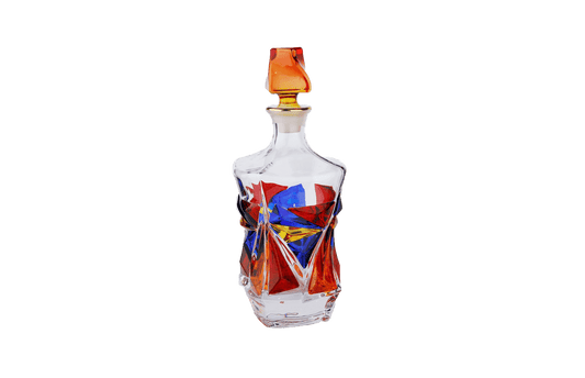 Colored Cut Crystal Glass Bottle 850 Ml