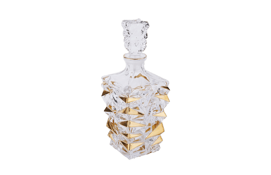 Gold Detailed Cut Crystal Glass Bottle 500 Ml