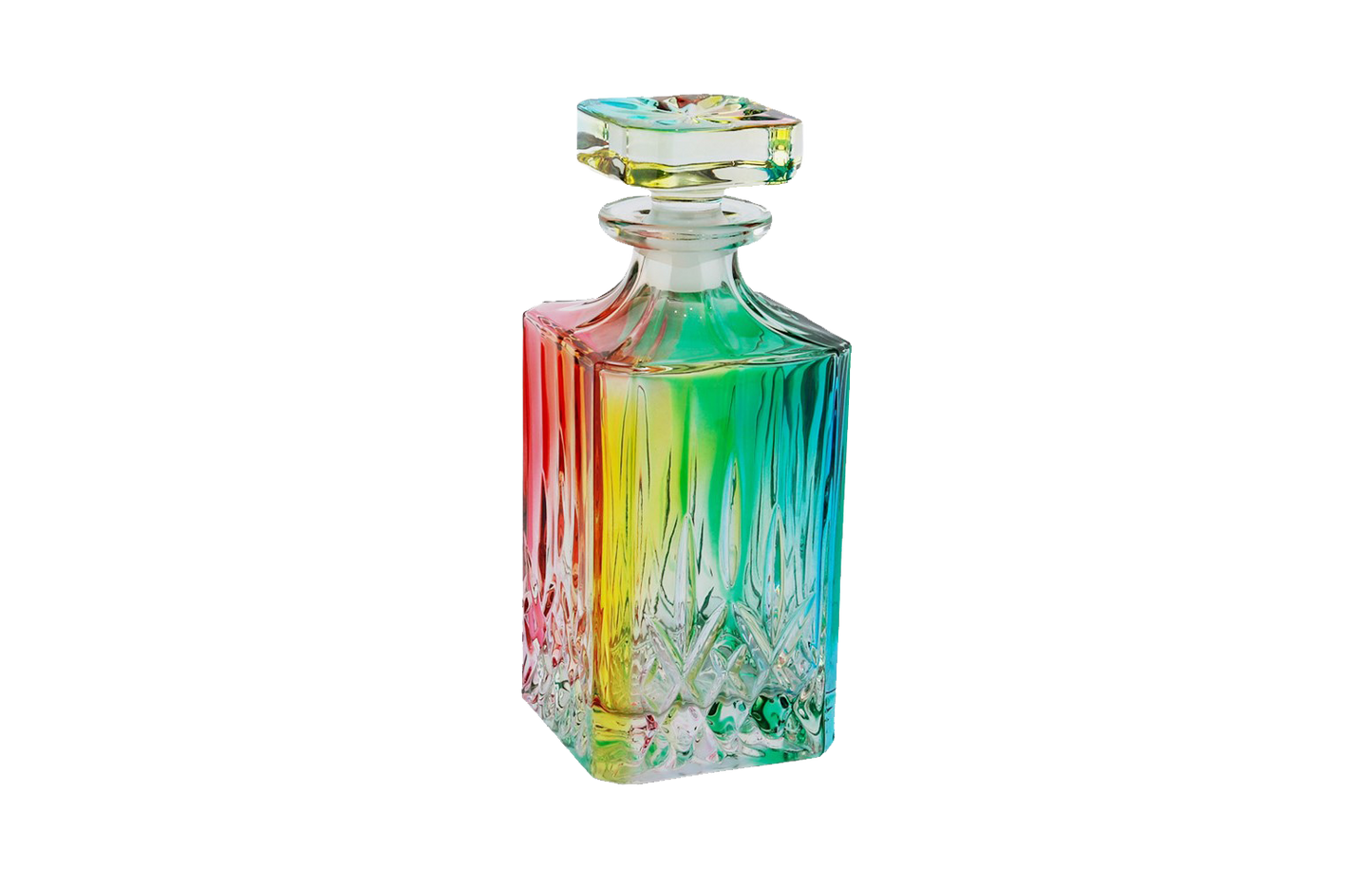 Colored Square Glass Bottle 750 Ml