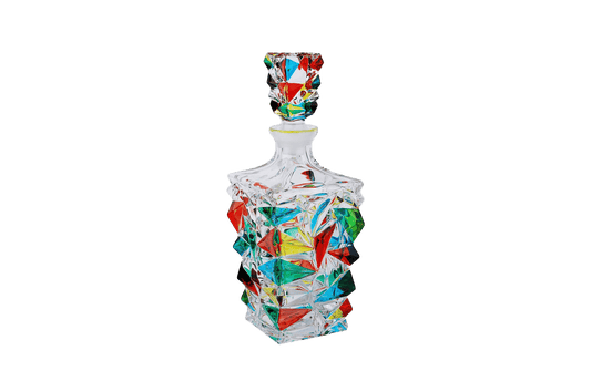 Colored Cut Crystal Glass Bottle 750 Ml