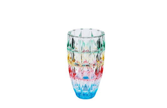 Çok Renkli Kesme Kristal Cam Vazo