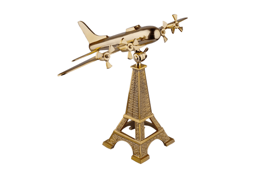 Eiffel Gold Airplane Decor