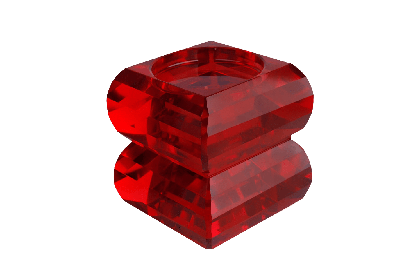 Kristal Boğumlu Kırmızı Mumluk